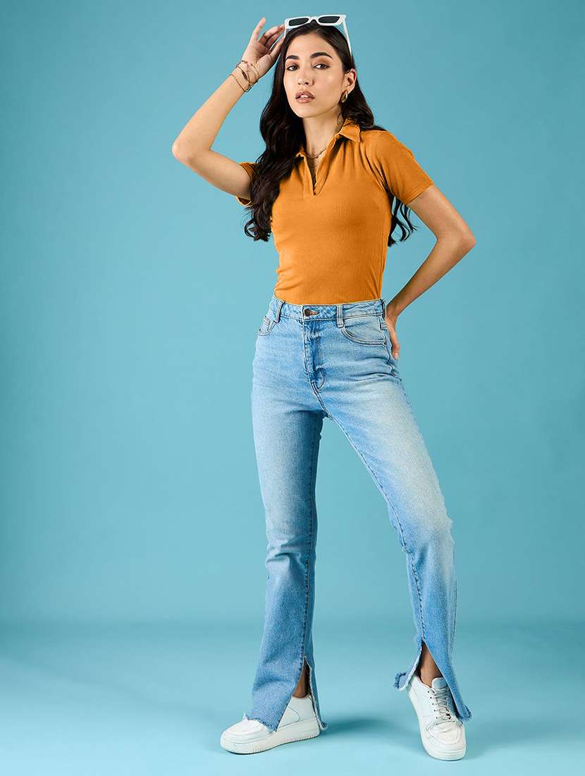 women solid short sleeves polo t-shirt - 22578868 -  Standard Image - 5