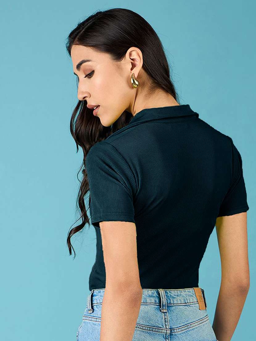 women solid short sleeves polo t-shirt - 22578870 -  Standard Image - 3