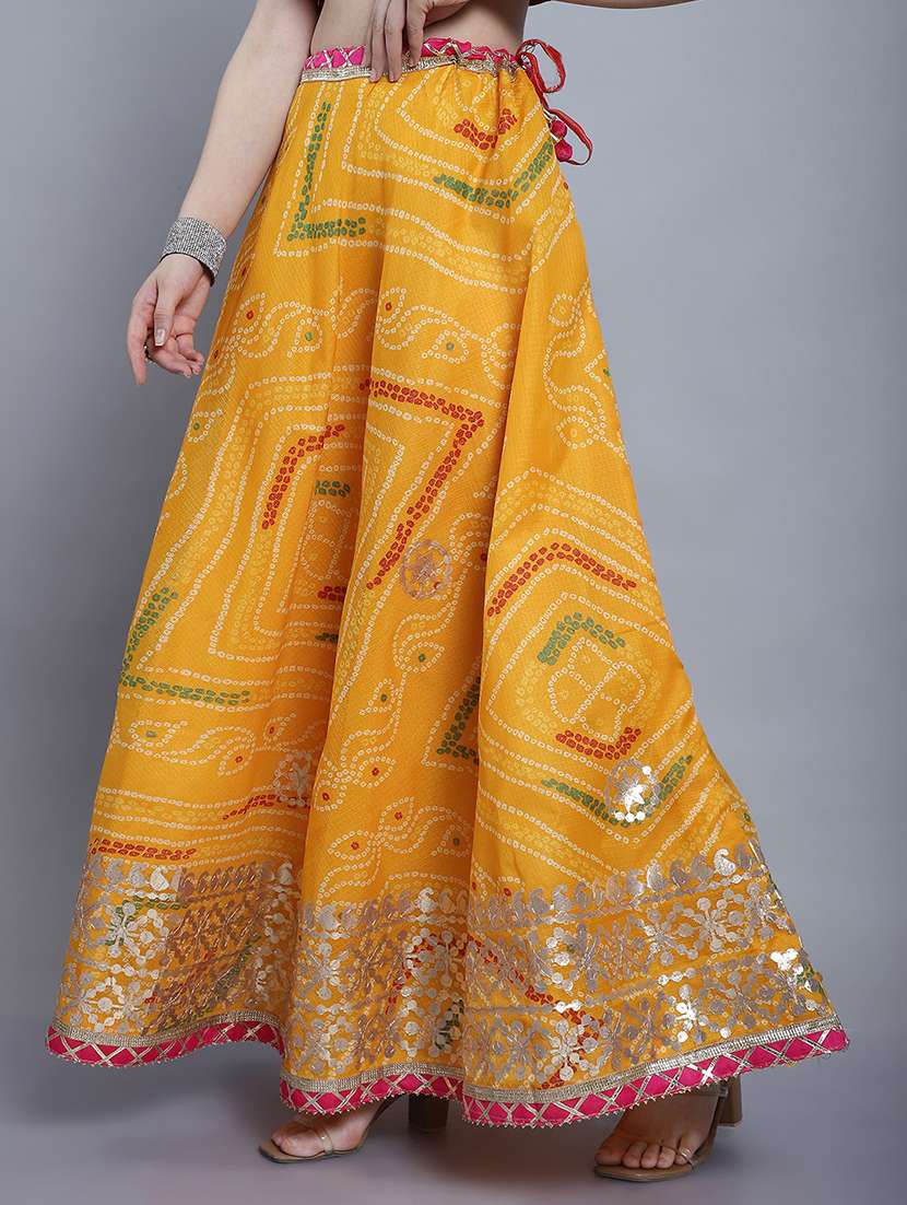 women bandhani printed flared long skirt - 22578913 -  Standard Image - 3