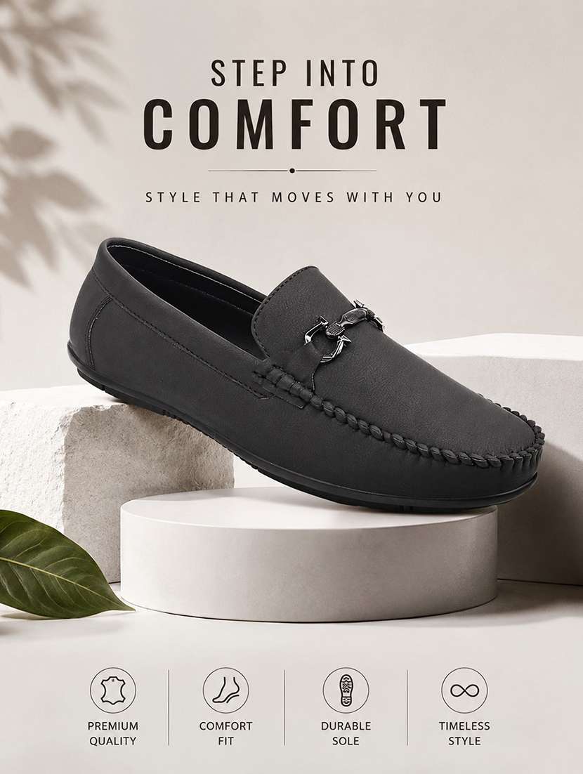 Men Solid Slip On Horsebit Loafer - 22578949 -  Standard Image - 8