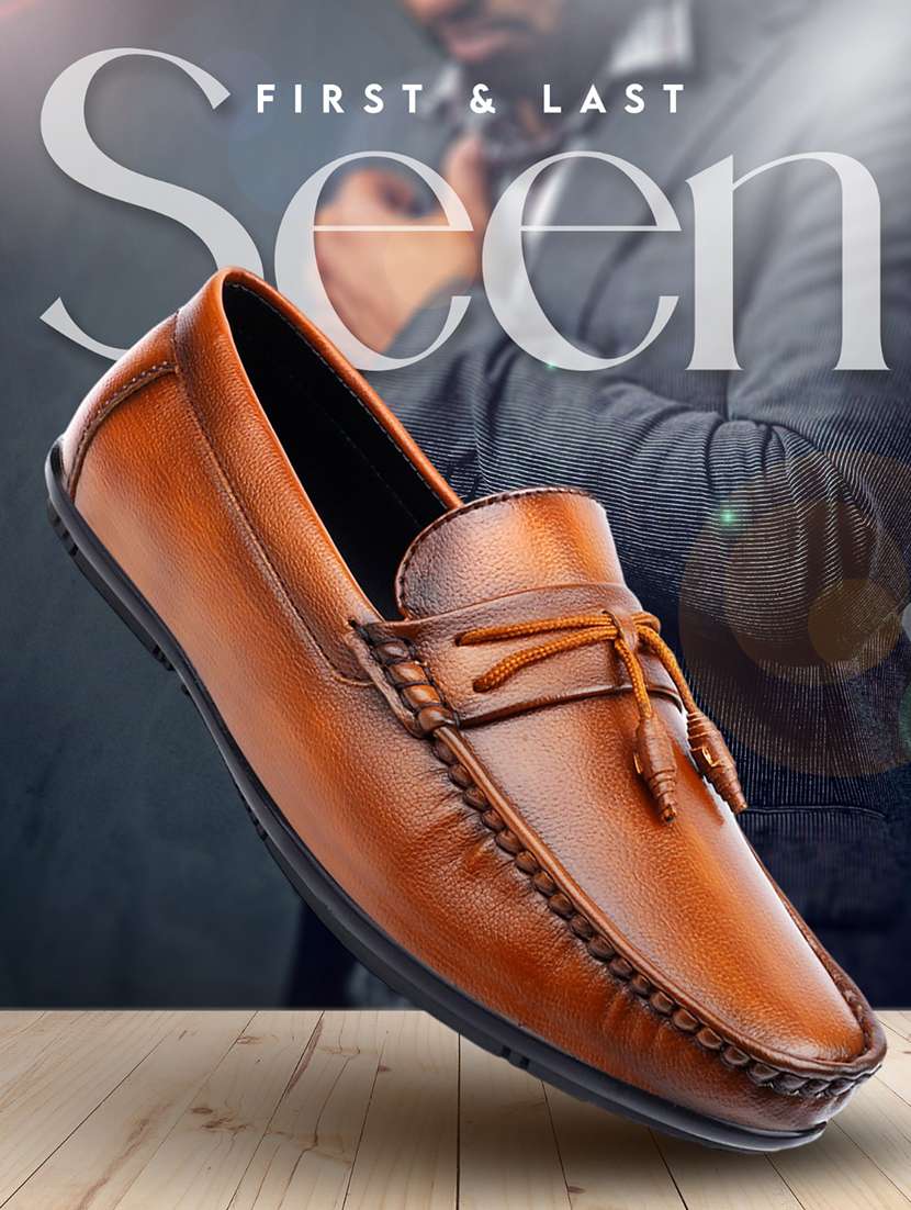 men solid slip on tassel details loafer - 22578951 -  Standard Image - 5