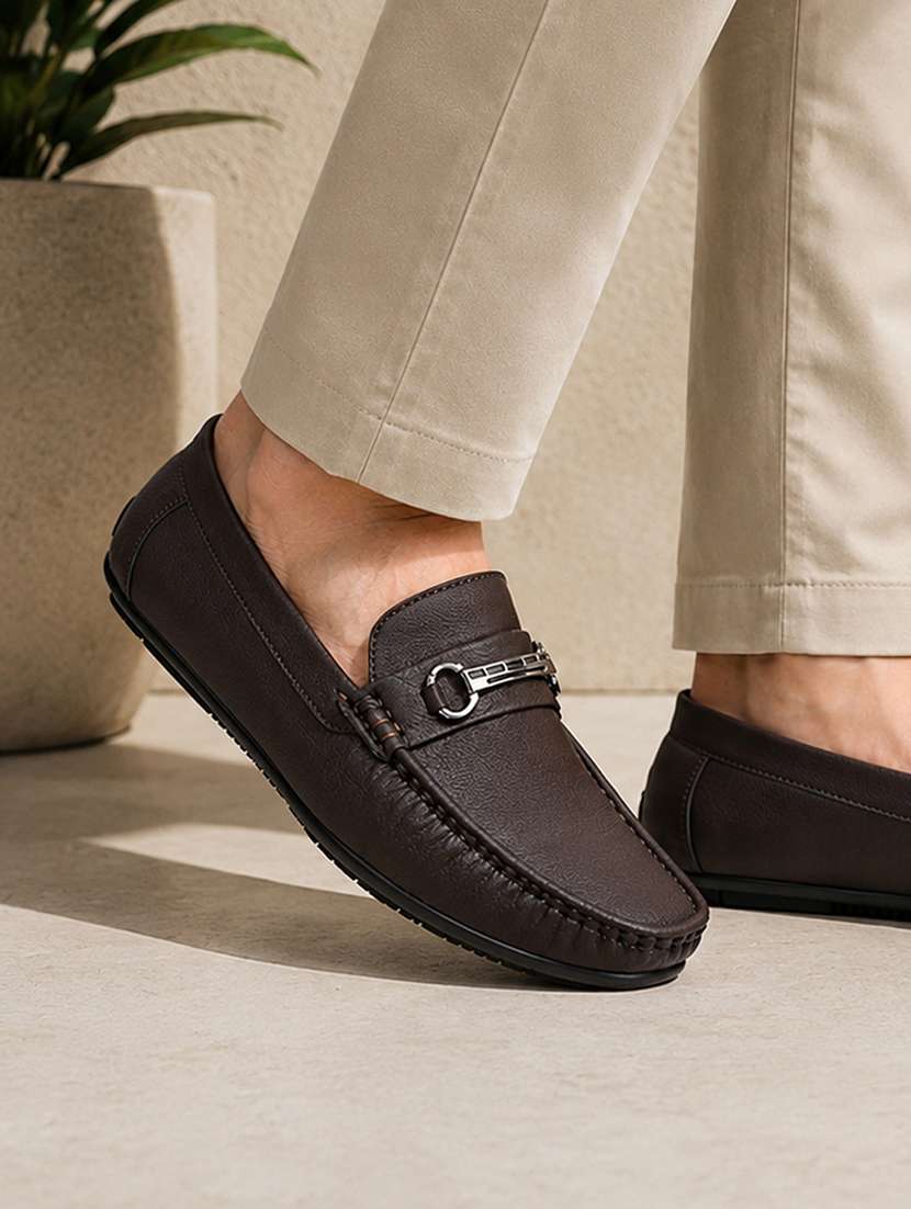 men solid slip on horsebit loafer - 22578992 -  Standard Image - 5