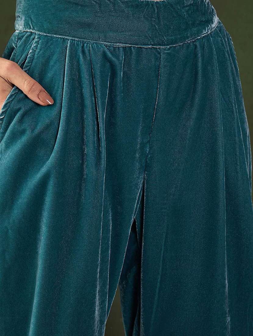 women solid long sleeves shirt and trouser co-ord set - 22579057 -  Standard Image - 5