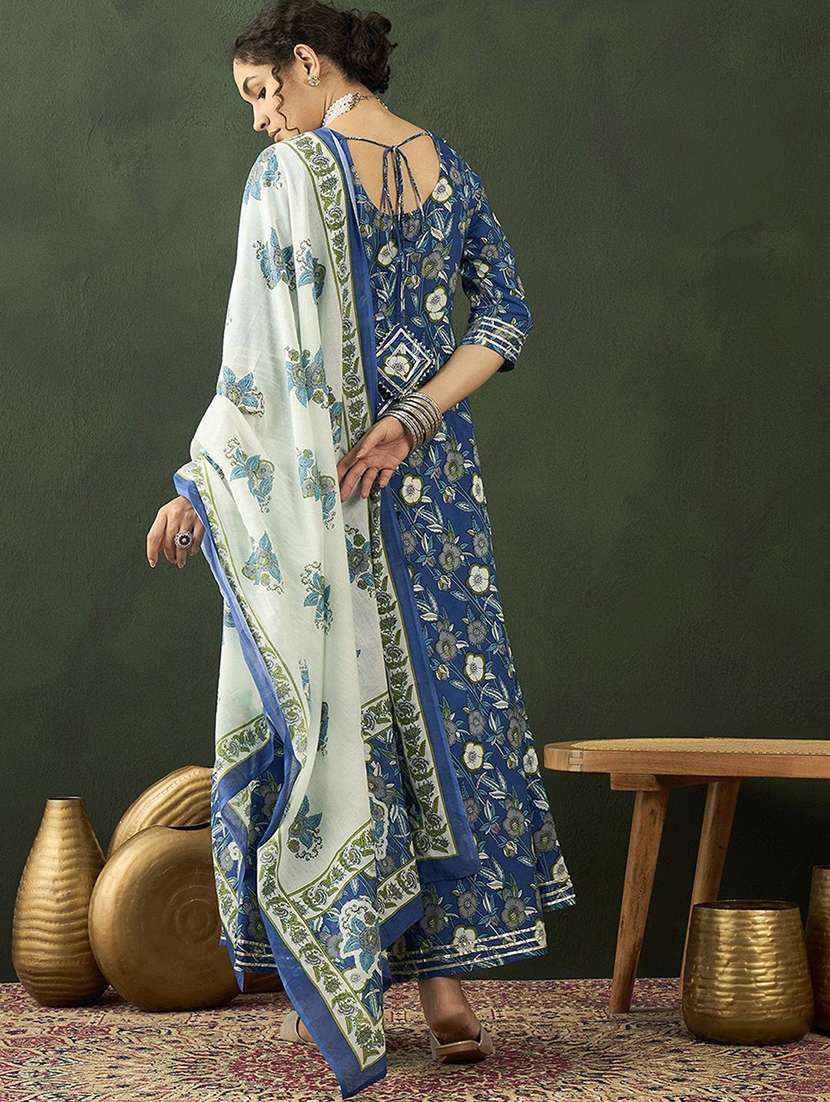 women printed three quarter sleeves kurta dupatta set - 22579114 -  Standard Image - 3