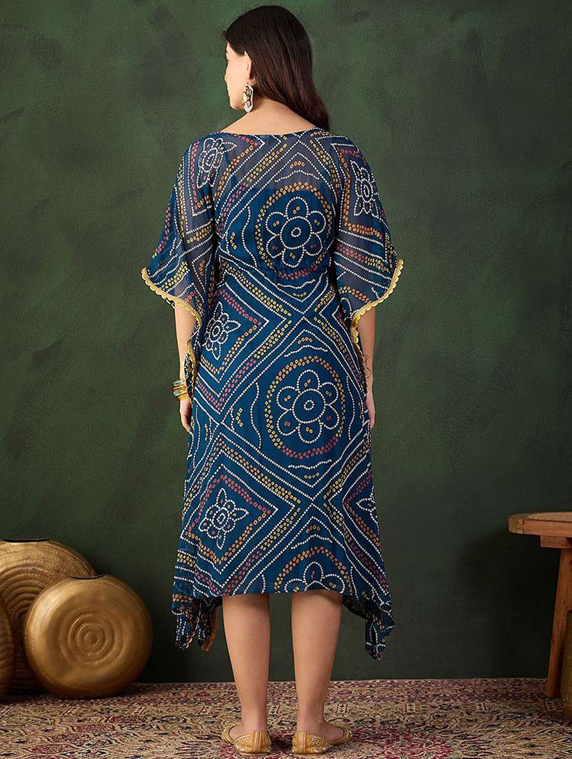 women printed v neck kaftan dress - 22579137 -  Standard Image - 5