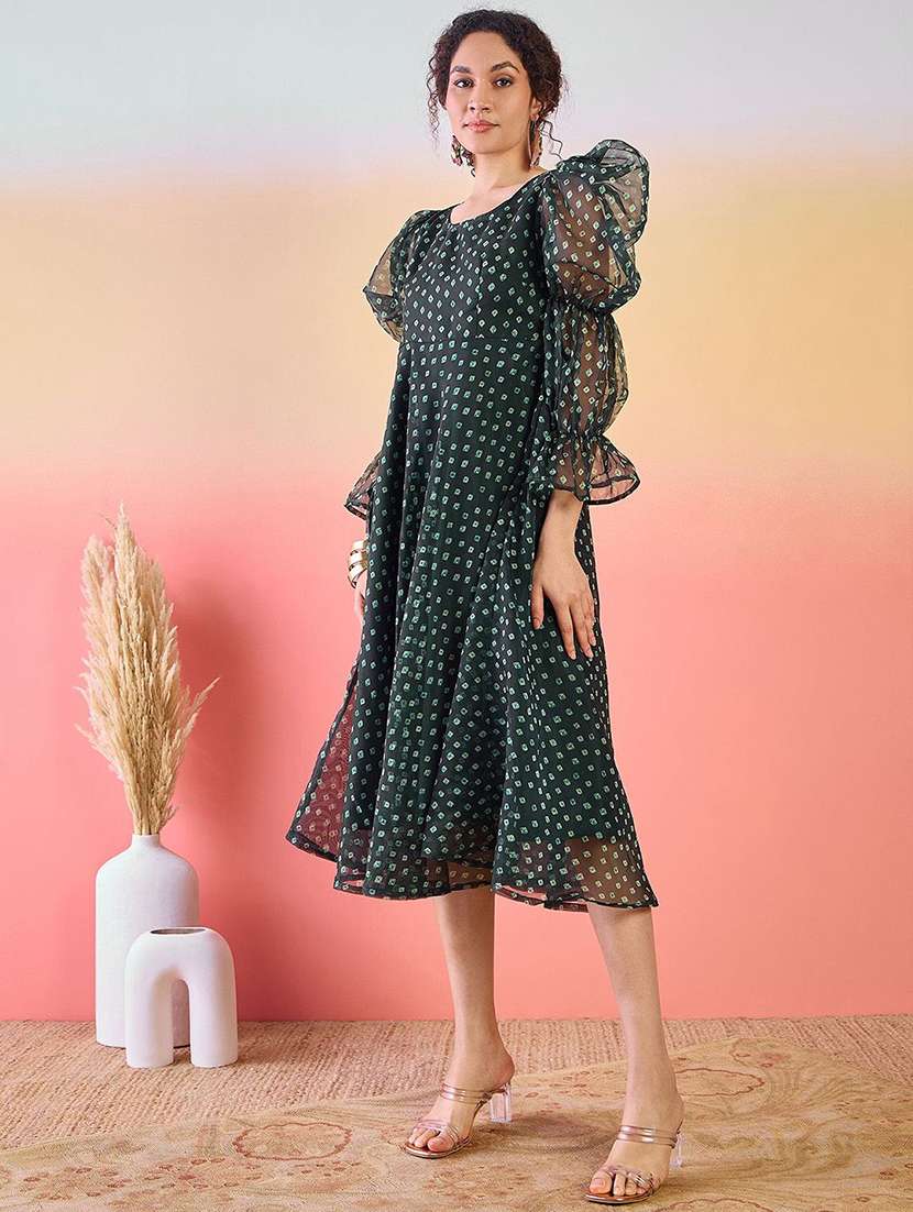 Women Printed Round Neck Fit And Flare Dress - 22579143 -  Standard Image - 3