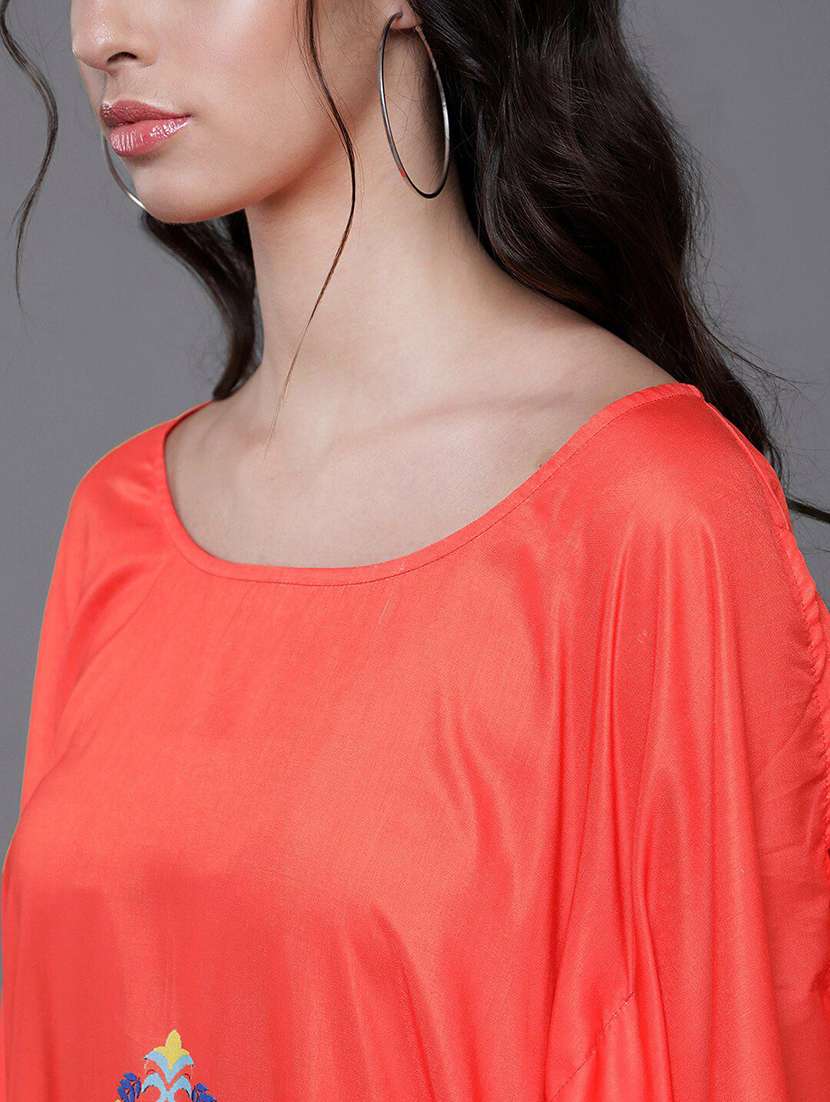 women printed round neck kaftan dress - 22579164 -  Standard Image - 5