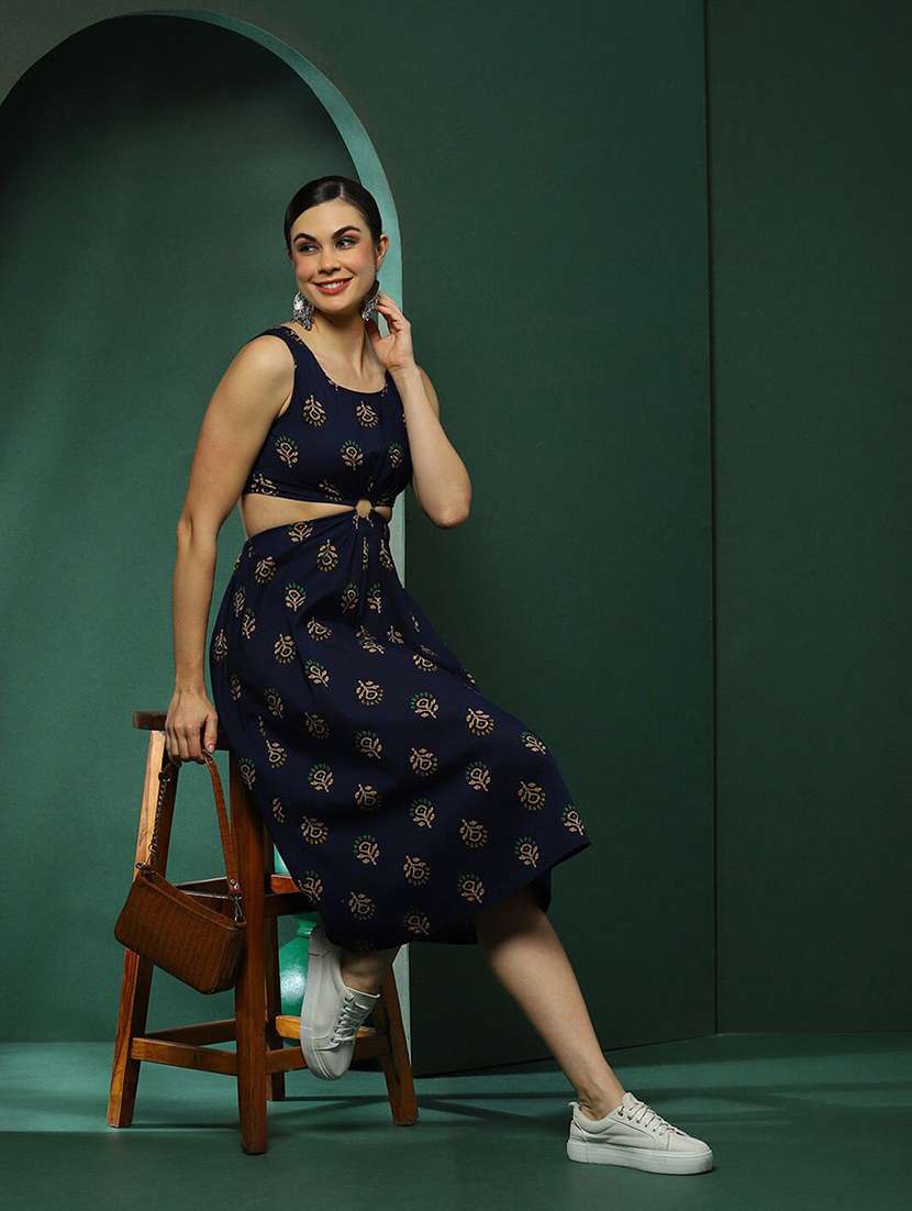 Women Printed Sleeveless A-line Dress - 22579165 -  Standard Image - 5