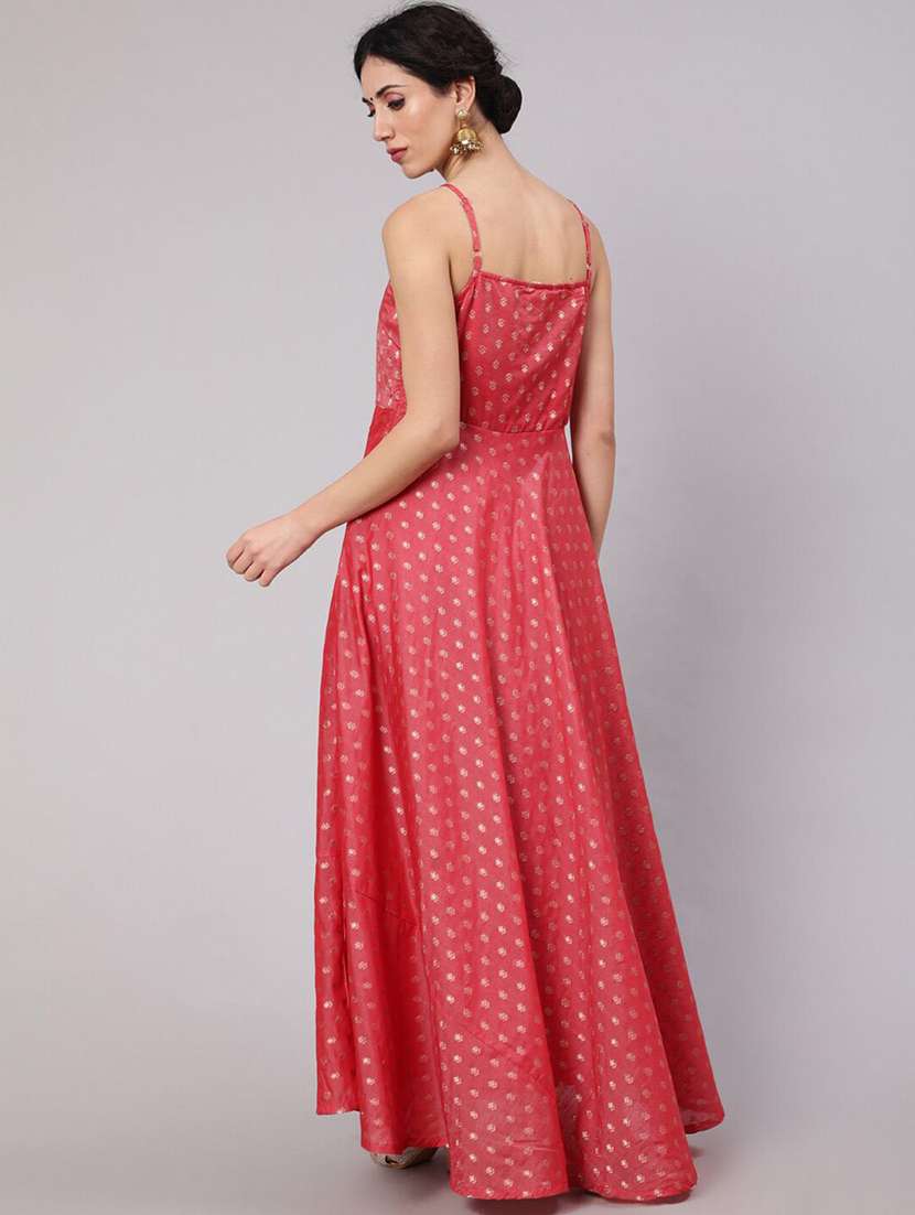 women self design shoulder strap anarkali dress - 22579169 -  Standard Image - 5