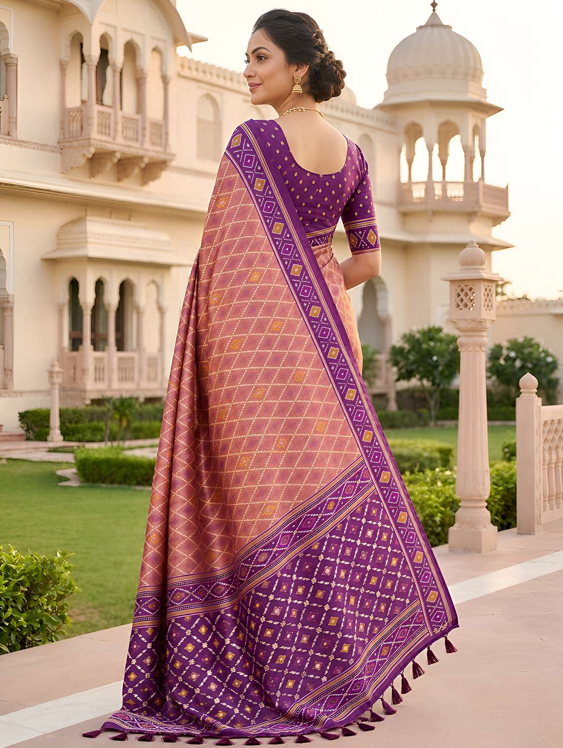 women self design patola saree with blouse - 22579330 -  Standard Image - 3