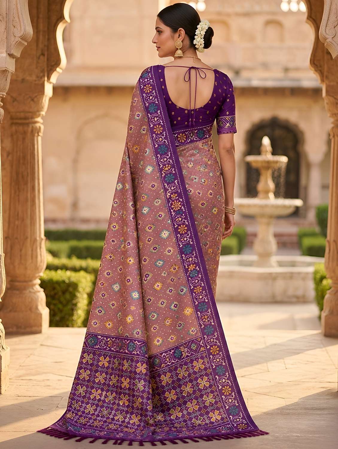 women self design patola saree with blouse - 22579336 -  Standard Image - 3
