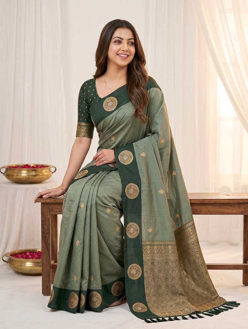 women self design banarasi saree with blouse - 22579371 -  Standard Image - 5