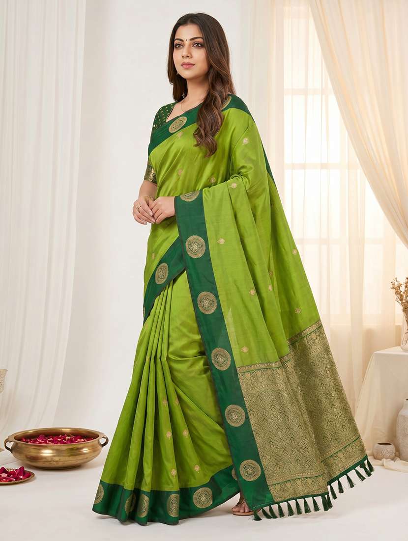 women self design banarasi saree with blouse - 22579372 -  Standard Image - 3