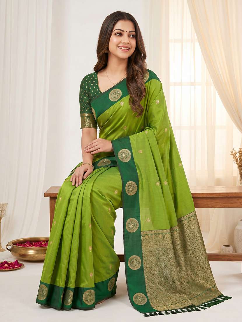 women self design banarasi saree with blouse - 22579372 -  Standard Image - 5