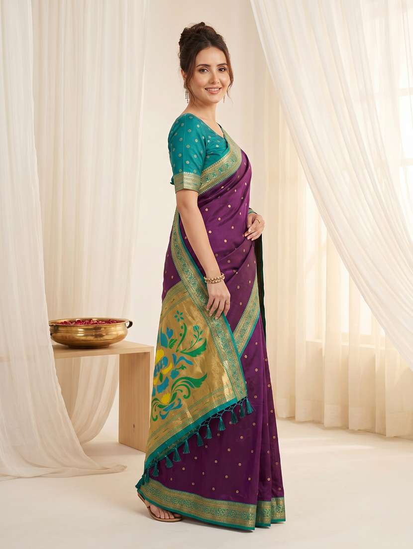 women self design paithani saree with blouse - 22579377 -  Standard Image - 5