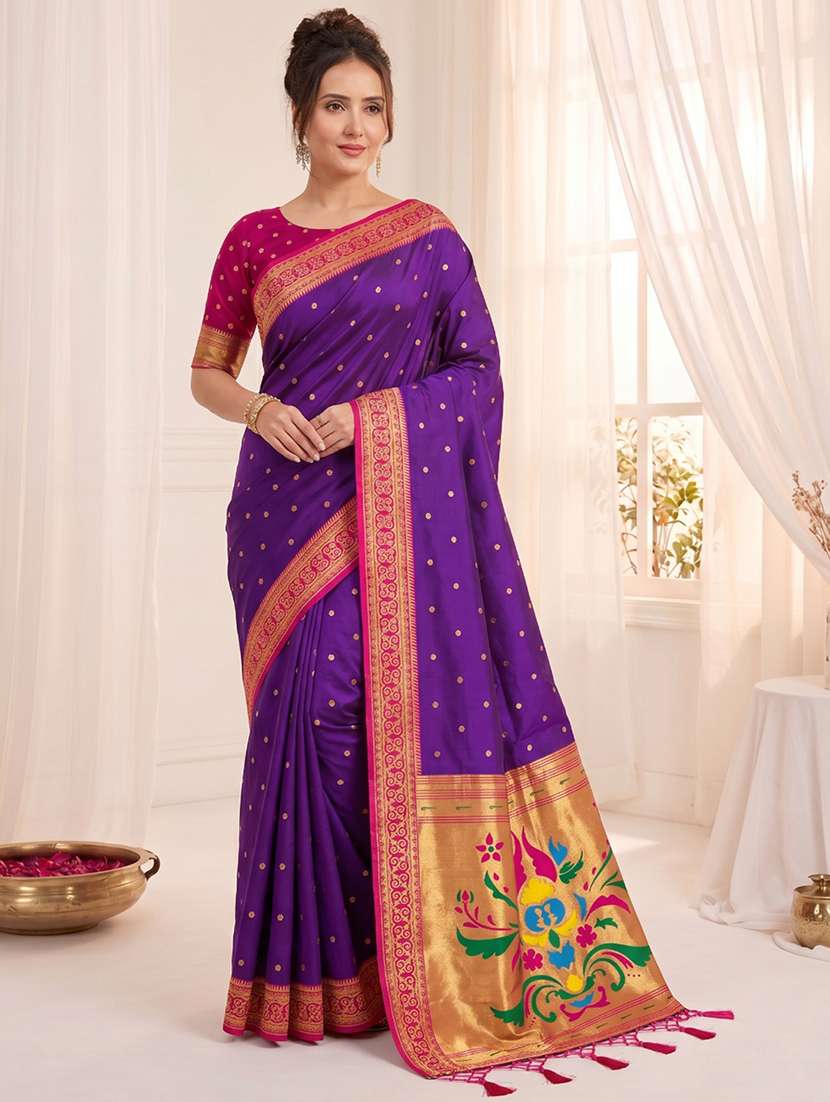 women self design paithani saree with blouse