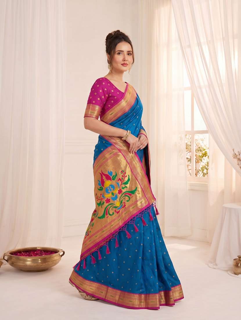 women self design paithani saree with blouse - 22579381 -  Standard Image - 5