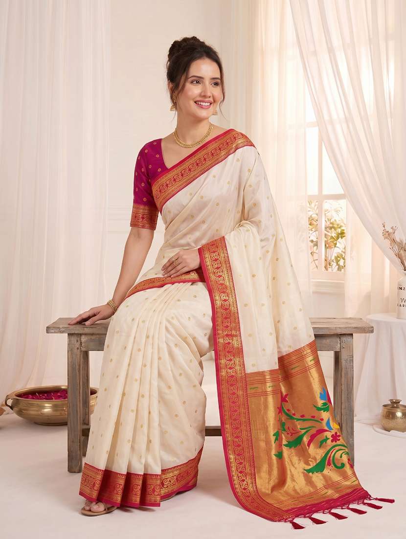 women self design paithani saree with blouse - 22579382 -  Standard Image - 5
