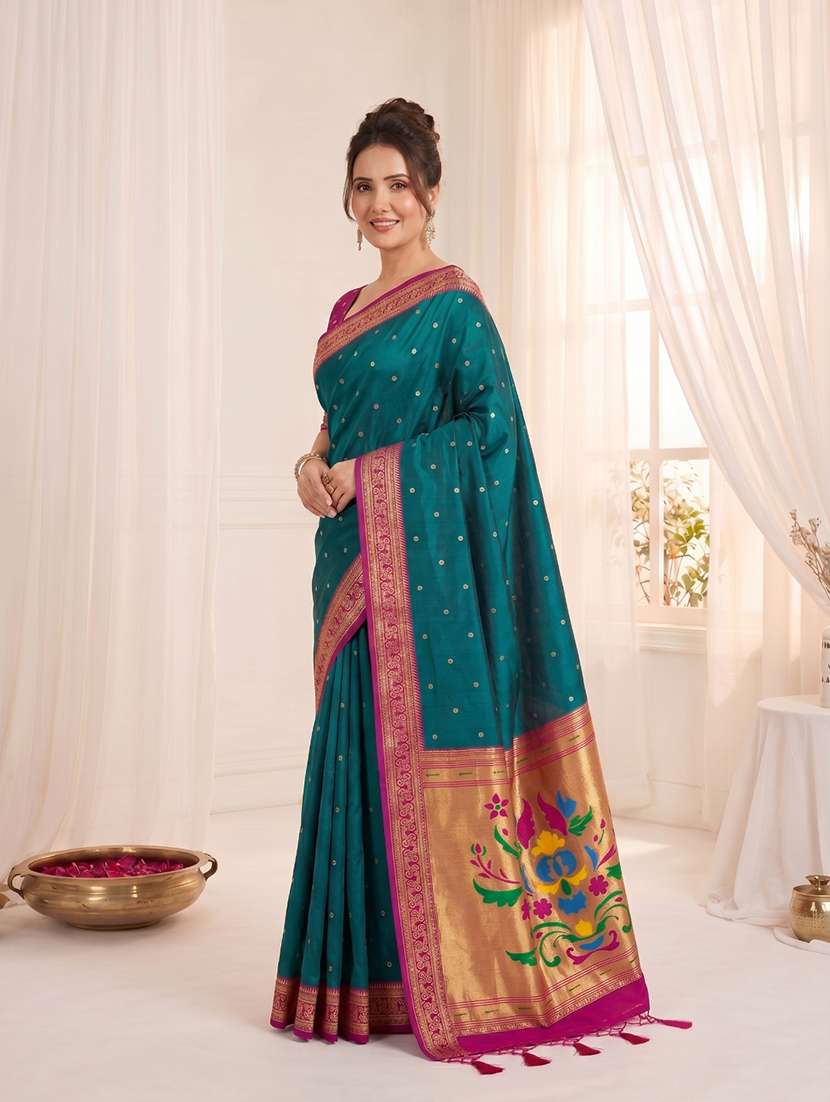 women self design paithani saree with blouse - 22579383 -  Standard Image - 3