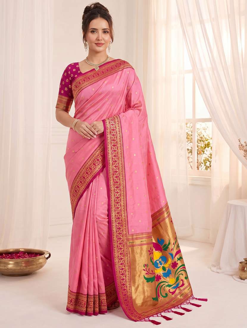 women self design paithani saree with blouse