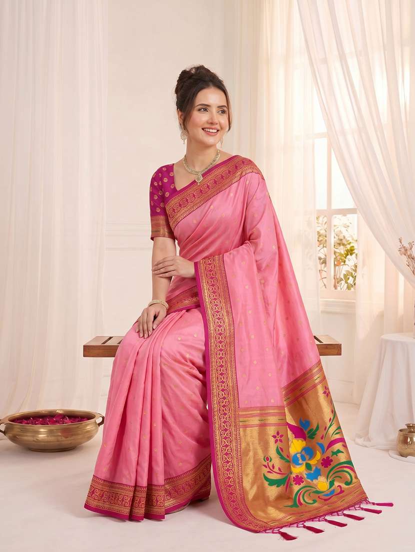 women self design paithani saree with blouse - 22579384 -  Standard Image - 5