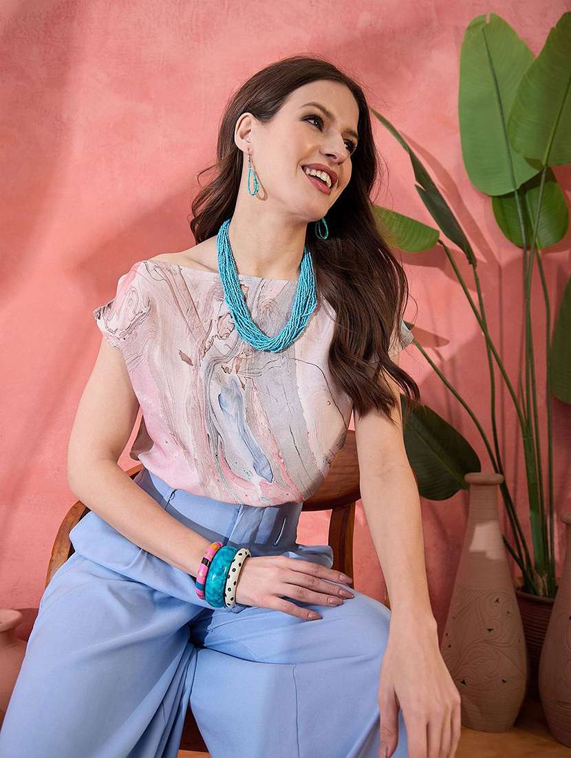 women printed short sleeves regular top - 22579429 -  Standard Image - 3