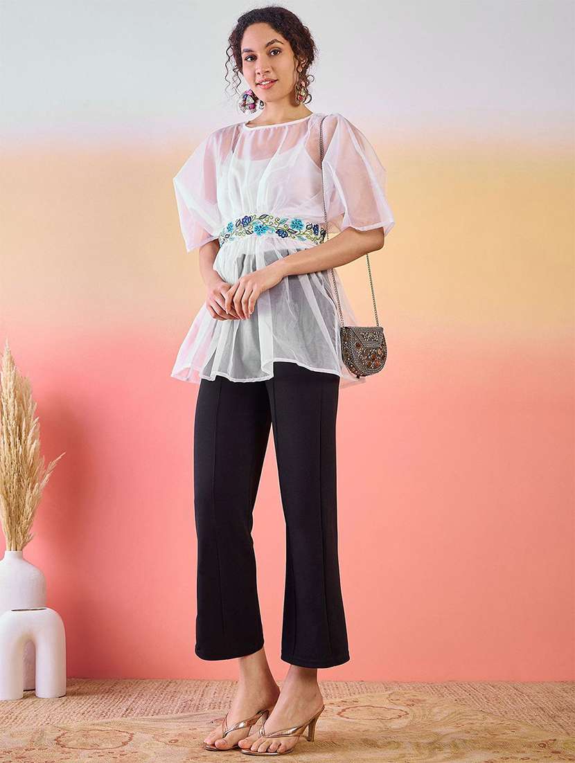 women embroidered kimono sleeves regular top - 22579432 -  Standard Image - 5