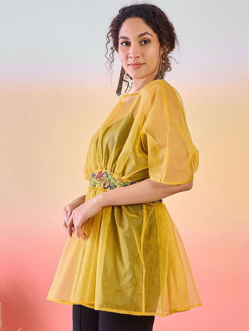 women embroidered kimono sleeves regular top - 22579433 -  Standard Image - 3