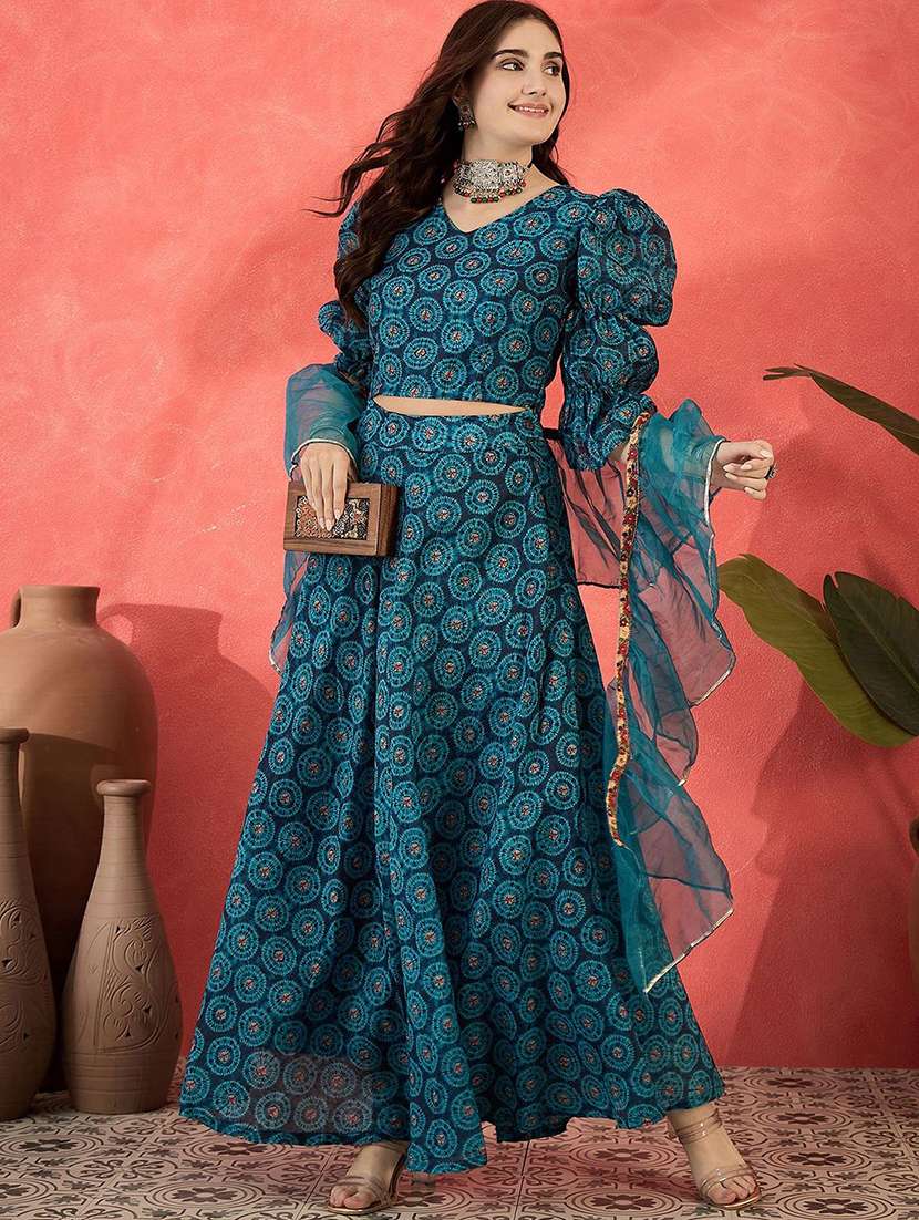women printed flared stitched lehenga  - 22579449 -  Standard Image - 3