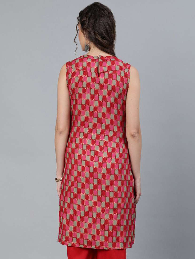 women printed sleeveless maternity kurta - 22579453 -  Standard Image - 3