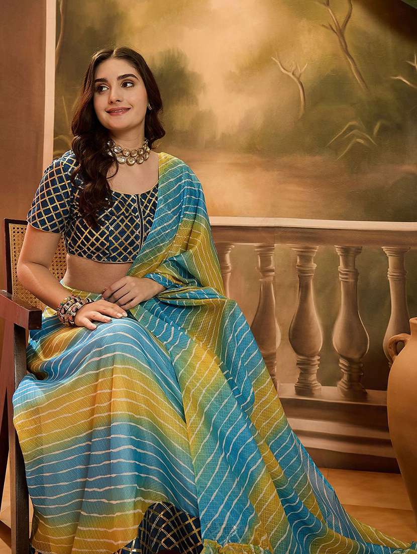 women printed short sleeves lehenga choli set - 22579462 -  Standard Image - 3