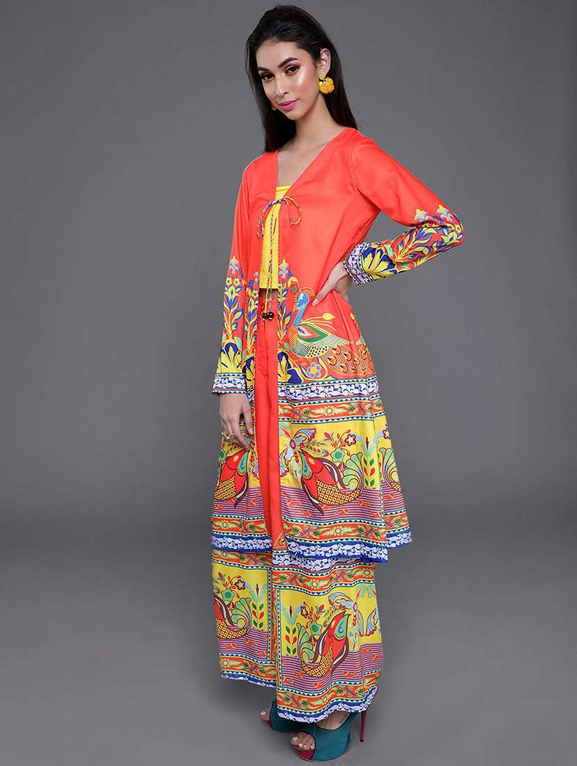 women printed long sleeves ethnic co-ord set - 22579505 -  Standard Image - 3