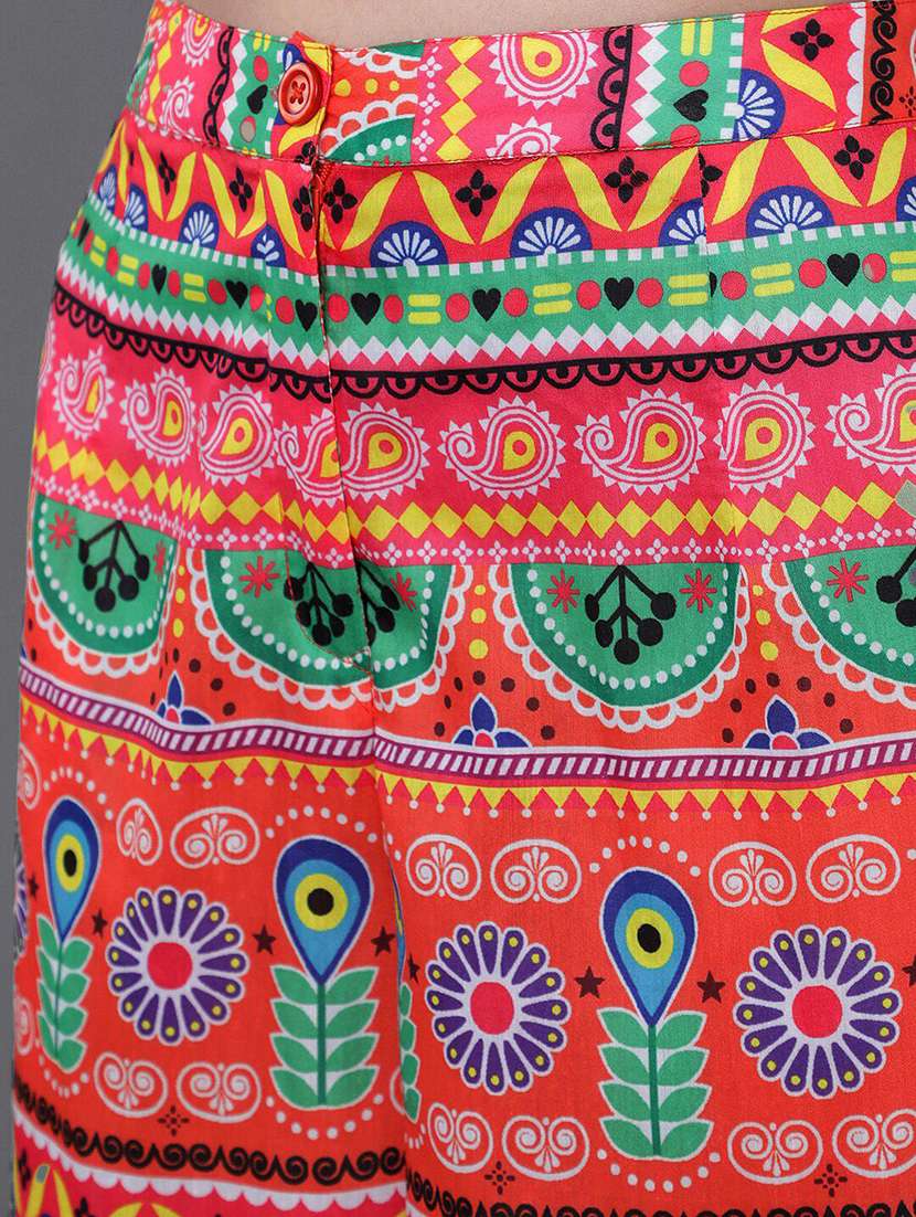 women printed long sleeves top and palazzo co-od set - 22579506 -  Standard Image - 5