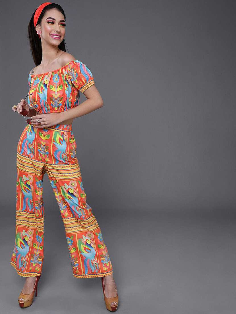 women printed short sleeves top and palazzo co-ord set - 22579507 -  Standard Image - 3