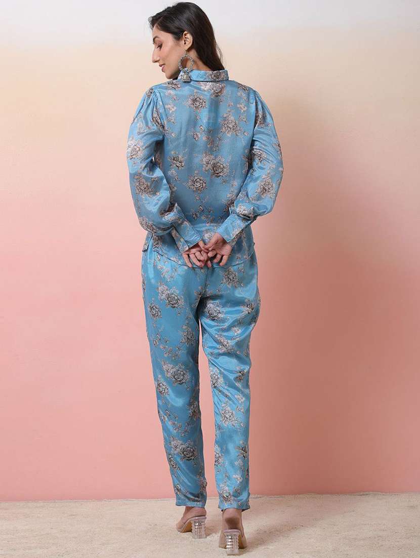 women printed long sleeves shirt and trouser co-ord set - 22579513 -  Standard Image - 3