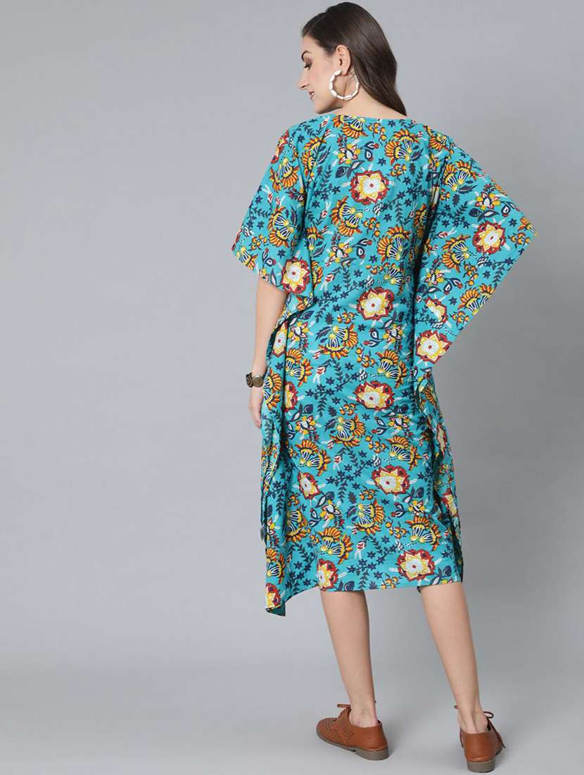women printed v neck maternity kaftan dress - 22579520 -  Standard Image - 5