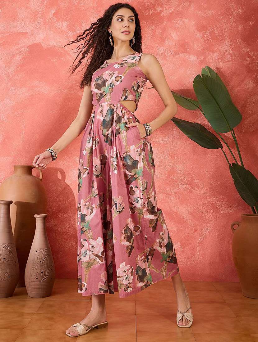 women printed sleeveless full leg jumpsuit - 22579525 -  Standard Image - 3