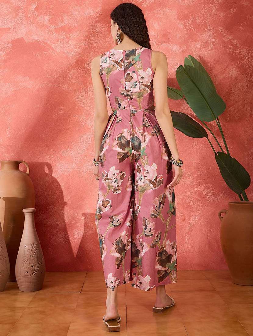 women printed sleeveless full leg jumpsuit - 22579525 -  Standard Image - 5