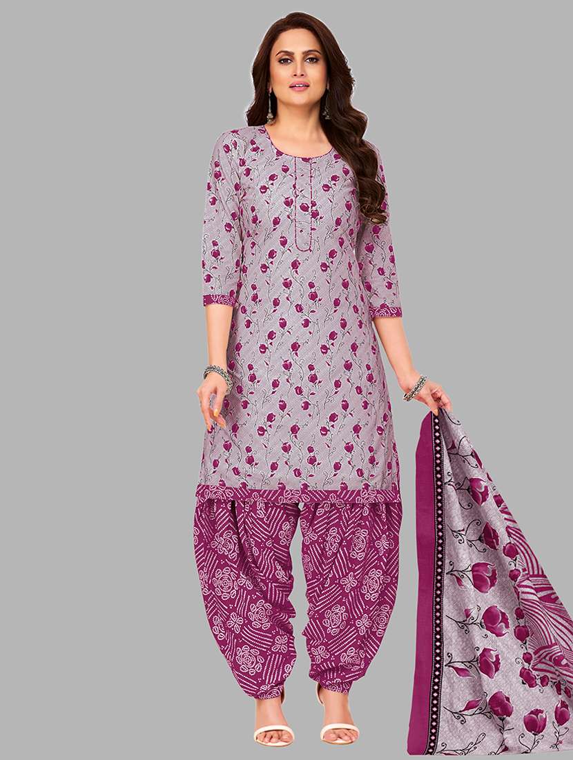 women printed unstitched suit set