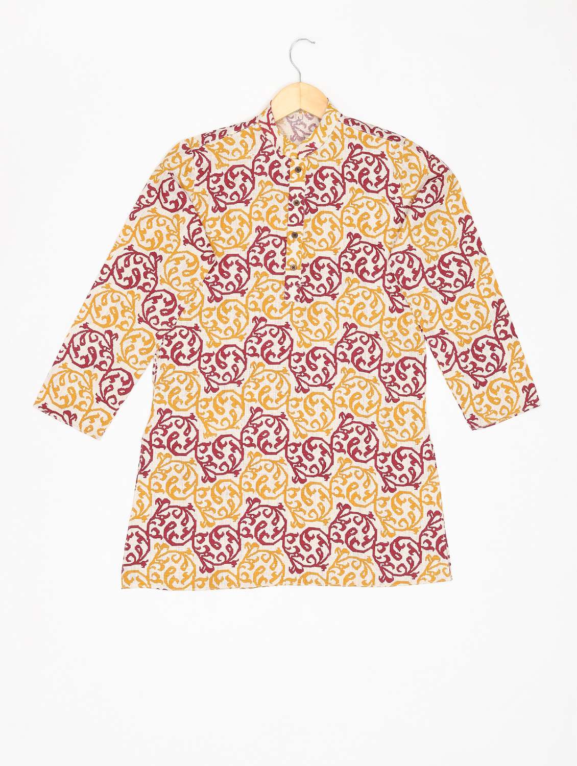 boys printed long sleeves kurta