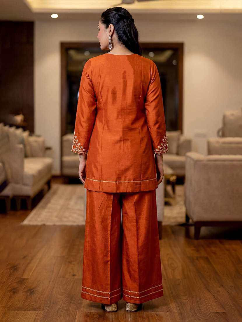 women embroidered three quarter sleeves kurta palazzo set with dupatta - 22579668 -  Standard Image - 3