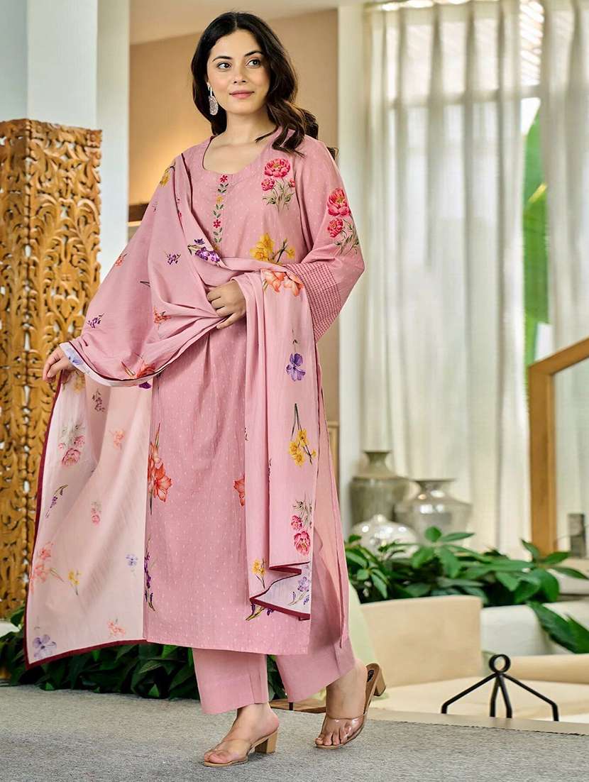 women printed long sleeves kurta pant set with dupatta - 22579959 -  Standard Image - 3