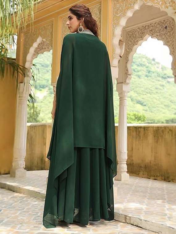 women embroidered sleeveless fusion set - 22580146 -  Standard Image - 3