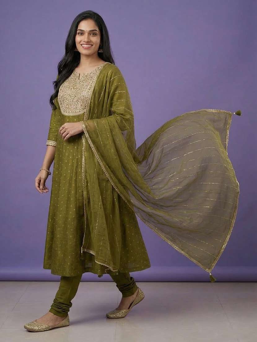 women printed three quarter sleeve anarkali kurta - 22580171 -  Standard Image - 3