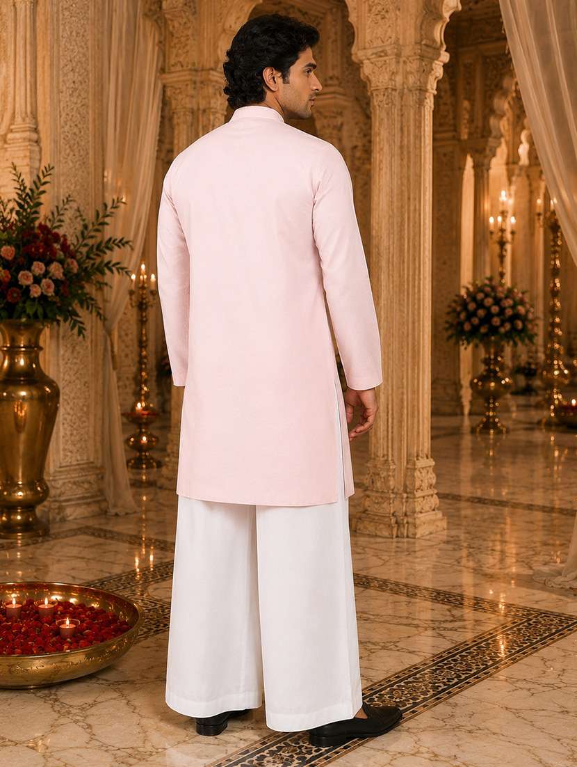 Men Self Design Mandarin Neck Kurta Pyjama Set - 22580321 -  Standard Image - 3