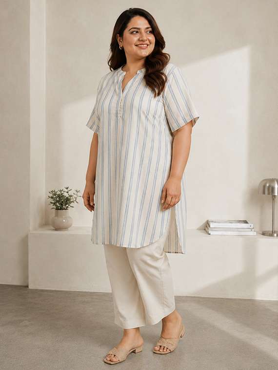 woemn printed short sleeves high low tunic - 22580402 -  Standard Image - 3