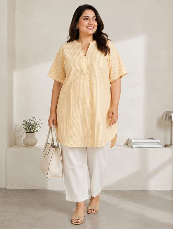 women printed short sleeves high low tunic
