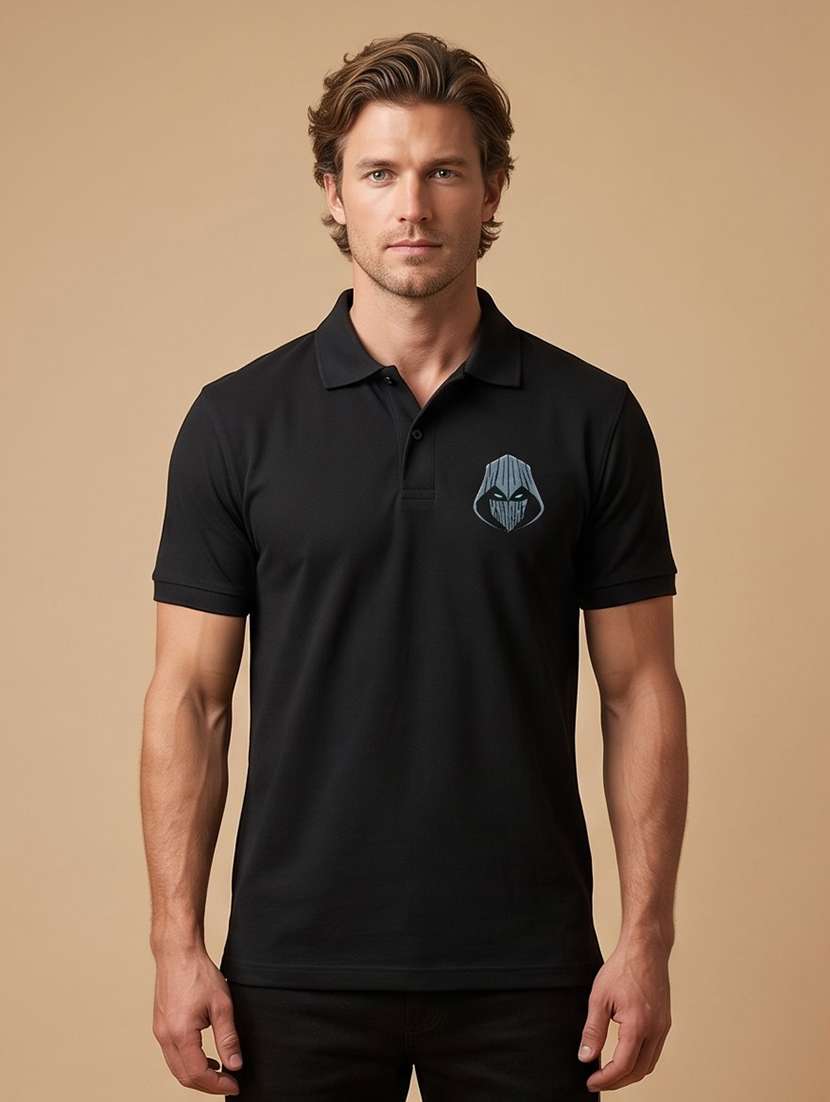 men printed short sleeves polo t-shirt