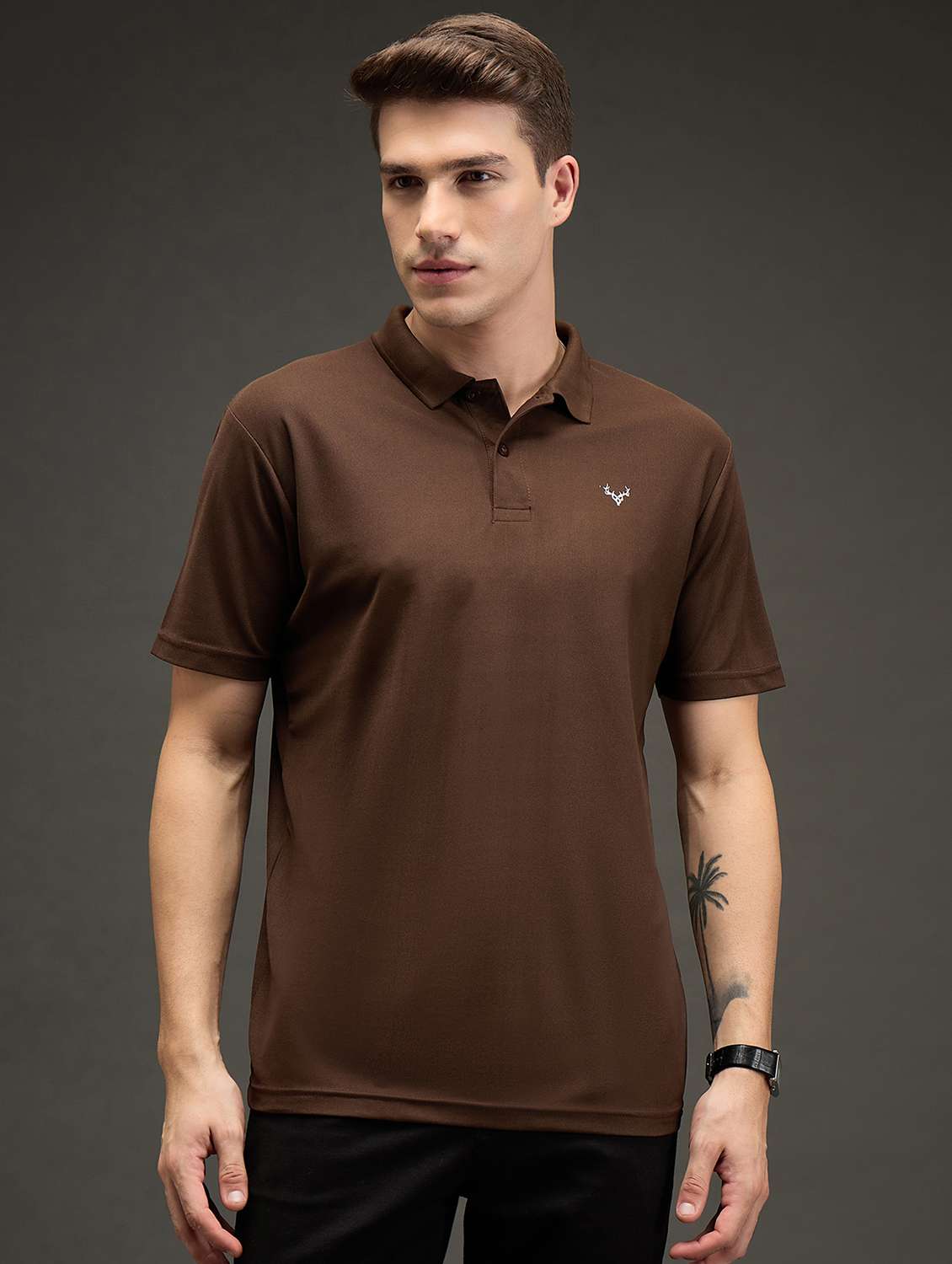 men solid short sleeve regular fit polo t-shirt