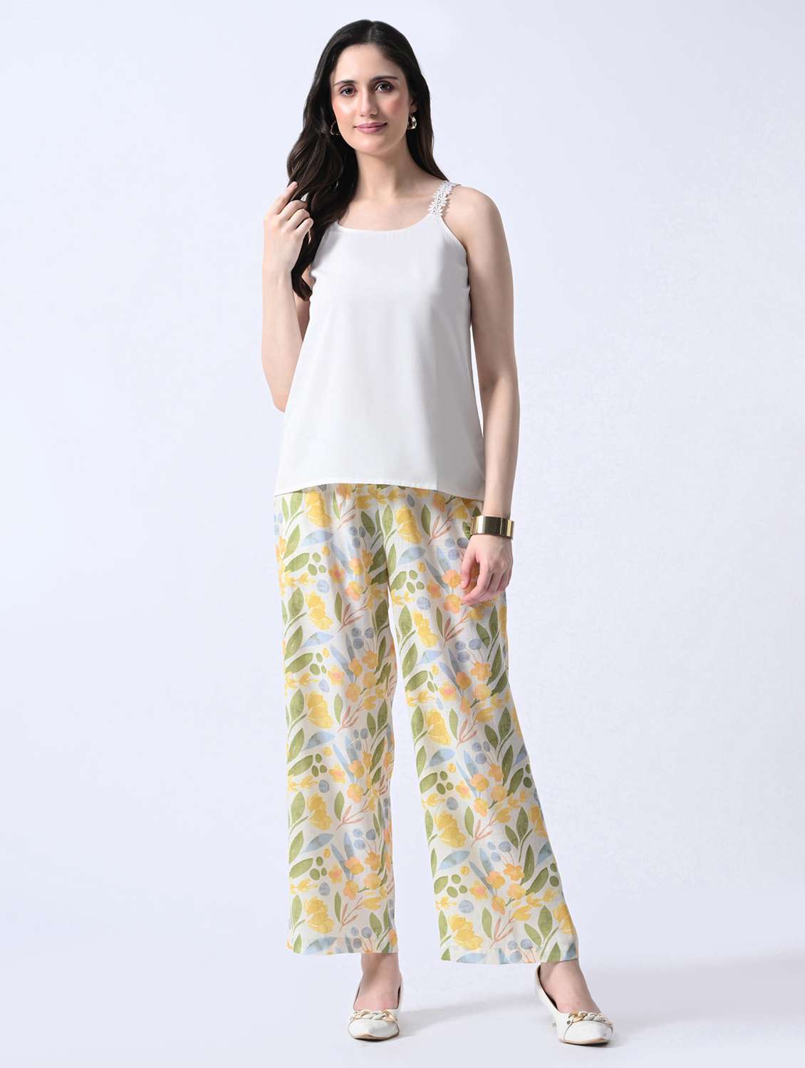 Multi Colored Rayon Palazzos - 22580498 -  Standard Image - 5